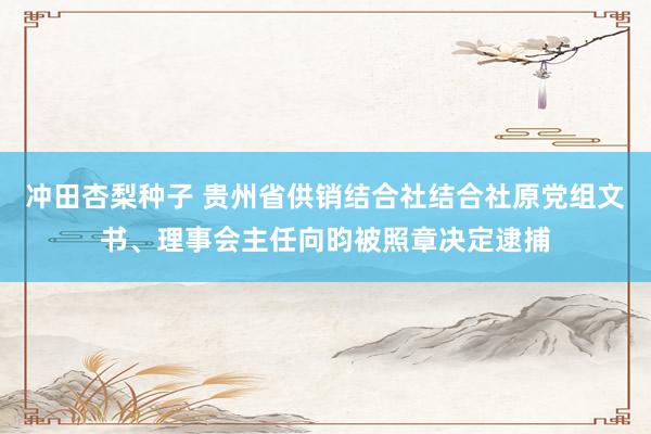 冲田杏梨种子 贵州省供销结合社结合社原党组文书、理事会主任向昀被照章决定逮捕