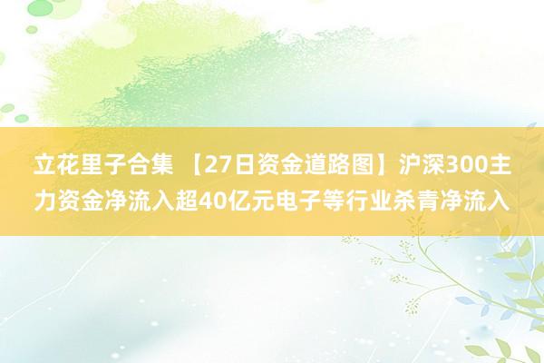 立花里子合集 【27日资金道路图】沪深300主力资金净流入超40亿元电子等行业杀青净流入