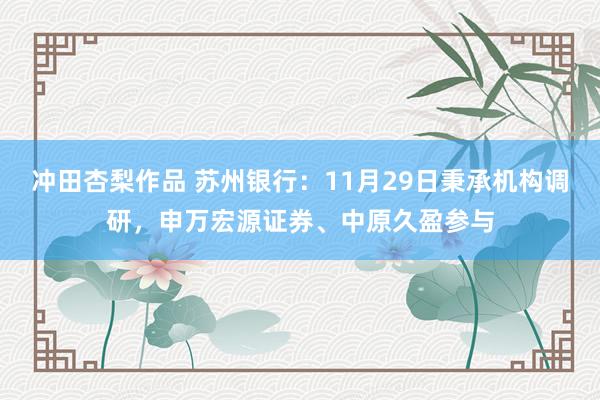 冲田杏梨作品 苏州银行：11月29日秉承机构调研，申万宏源证券、中原久盈参与