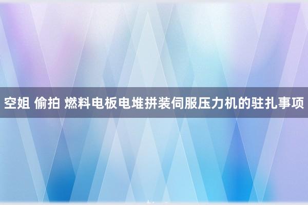 空姐 偷拍 燃料电板电堆拼装伺服压力机的驻扎事项