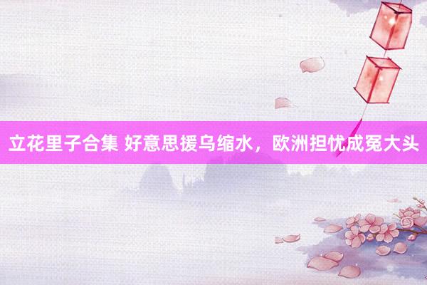 立花里子合集 好意思援乌缩水，欧洲担忧成冤大头