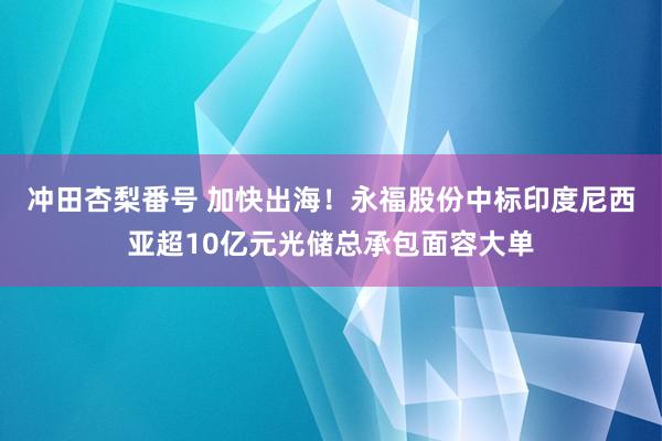 冲田杏梨番号 加快出海！永福股份中标印度尼西亚超10亿元光储总承包面容大单