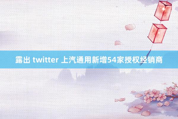 露出 twitter 上汽通用新增54家授权经销商