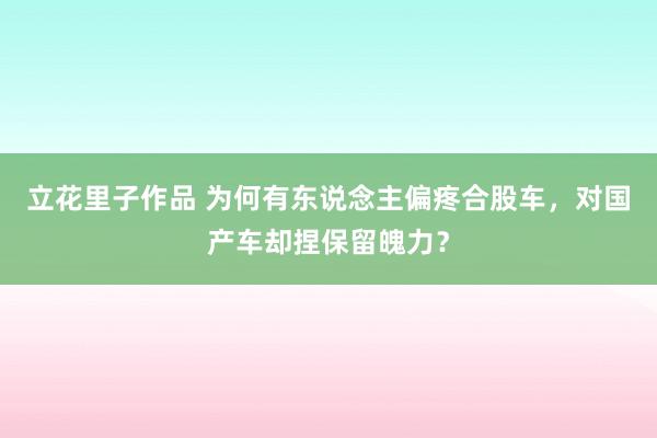立花里子作品 为何有东说念主偏疼合股车，对国产车却捏保留魄力？