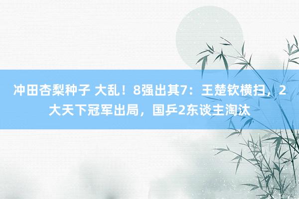 冲田杏梨种子 大乱！8强出其7：王楚钦横扫，2大天下冠军出局，国乒2东谈主淘汰