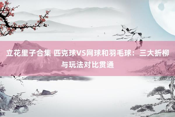 立花里子合集 匹克球VS网球和羽毛球：三大折柳与玩法对比贯通