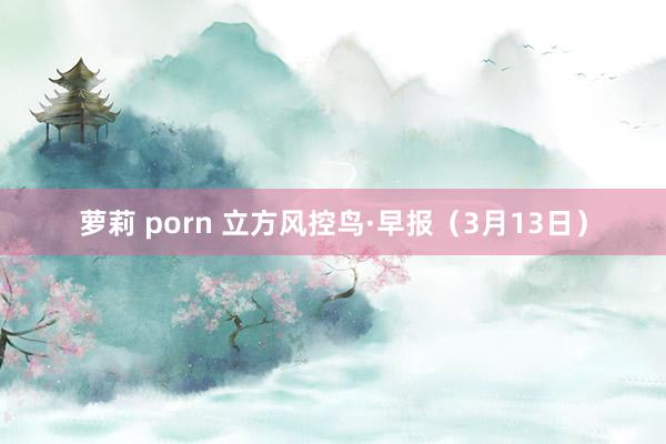 萝莉 porn 立方风控鸟·早报（3月13日）