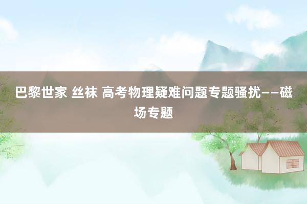 巴黎世家 丝袜 高考物理疑难问题专题骚扰——磁场专题