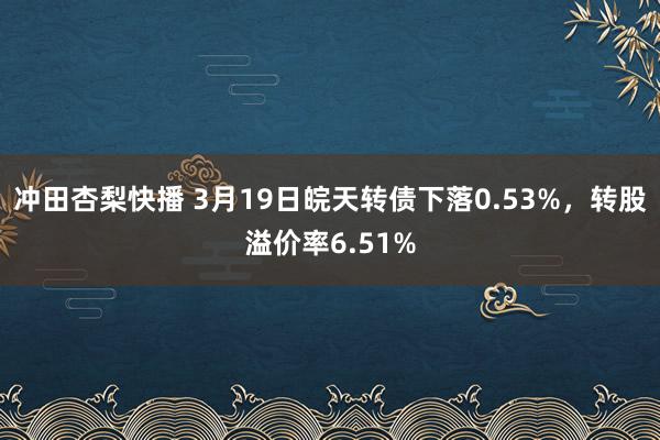 冲田杏梨快播 3月19日皖天转债下落0.53%，转股溢价率6.51%