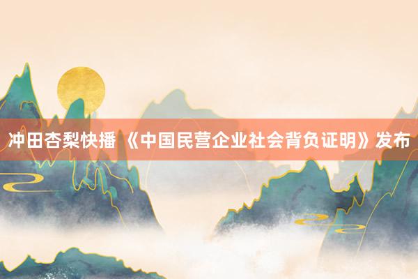 冲田杏梨快播 《中国民营企业社会背负证明》发布