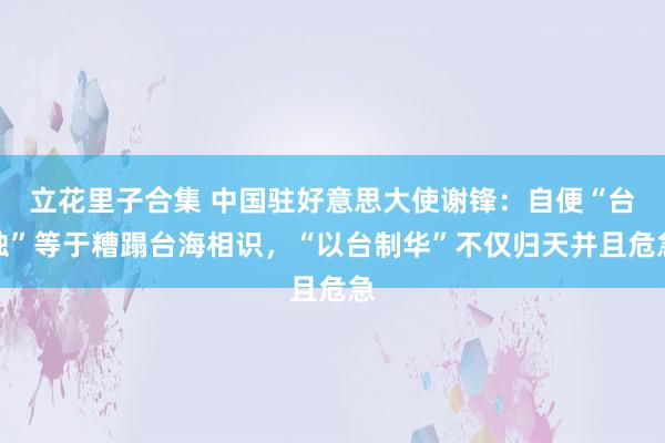 立花里子合集 中国驻好意思大使谢锋：自便“台独”等于糟蹋台海相识，“以台制华”不仅归天并且危急