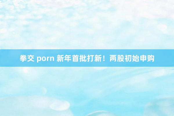 拳交 porn 新年首批打新！两股初始申购