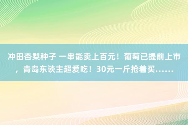 冲田杏梨种子 一串能卖上百元！葡萄已提前上市，青岛东谈主超爱吃！30元一斤抢着买……