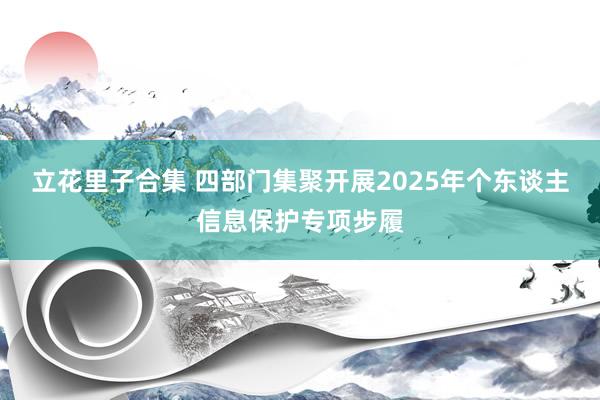 立花里子合集 四部门集聚开展2025年个东谈主信息保护专项步履