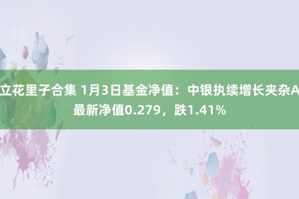 立花里子合集 1月3日基金净值：中银执续增长夹杂A最新净值0.279，跌1.41%