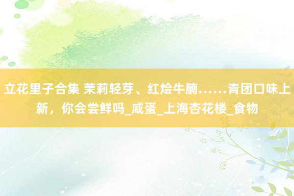 立花里子合集 茉莉轻芽、红烩牛腩……青团口味上新，你会尝鲜吗_咸蛋_上海杏花楼_食物