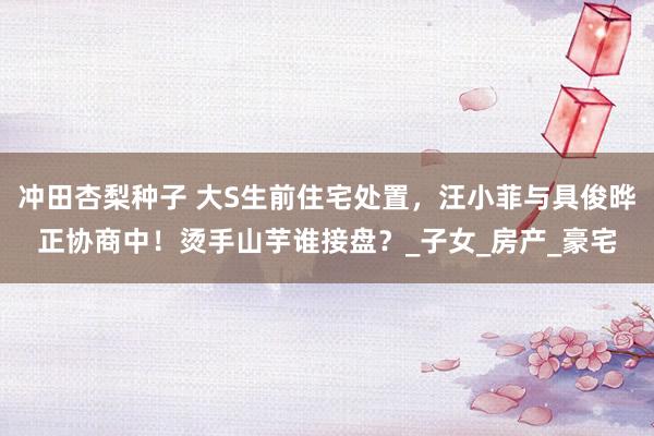 冲田杏梨种子 大S生前住宅处置，汪小菲与具俊晔正协商中！烫手山芋谁接盘？_子女_房产_豪宅