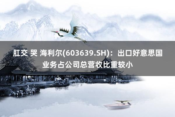 肛交 哭 海利尔(603639.SH)：出口好意思国业务占公司总营收比重较小