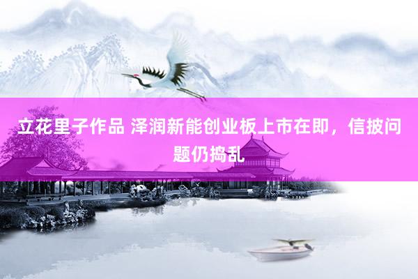 立花里子作品 泽润新能创业板上市在即，信披问题仍捣乱
