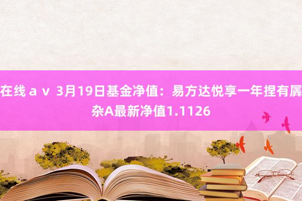 在线ａｖ 3月19日基金净值：易方达悦享一年捏有羼杂A最新净值1.1126