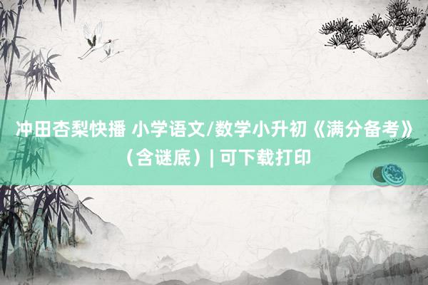 冲田杏梨快播 小学语文/数学小升初《满分备考》（含谜底）| 可下载打印