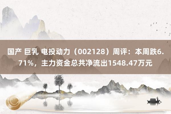 国产 巨乳 电投动力（002128）周评：本周跌6.71%，主力资金总共净流出1548.47万元