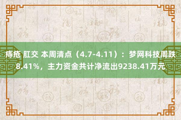 痔疮 肛交 本周清点（4.7-4.11）：梦网科技周跌8.41%，主力资金共计净流出9238.41万元