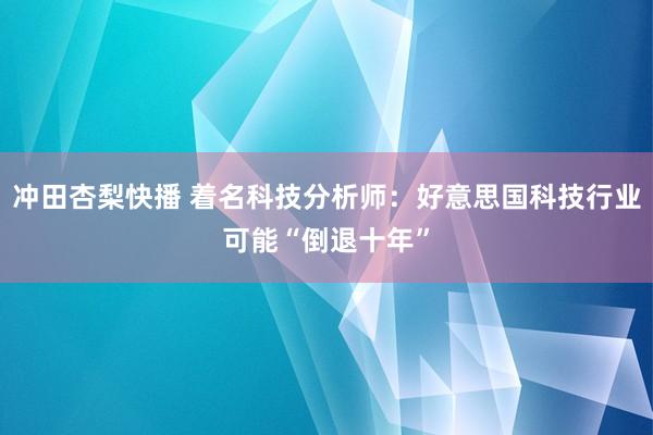 冲田杏梨快播 着名科技分析师：好意思国科技行业可能“倒退十年”