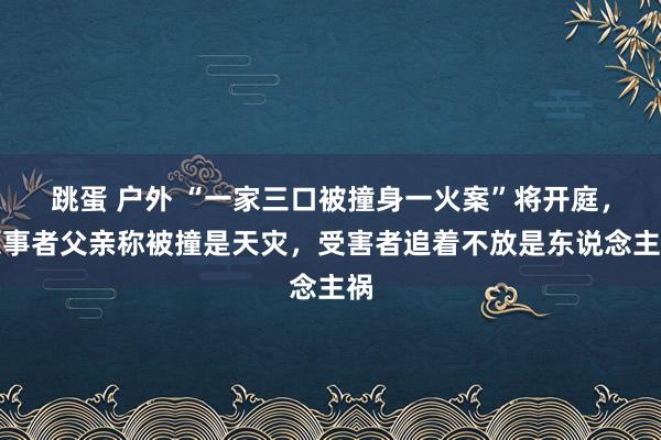 跳蛋 户外 “一家三口被撞身一火案”将开庭，惹事者父亲称被撞是天灾，受害者追着不放是东说念主祸