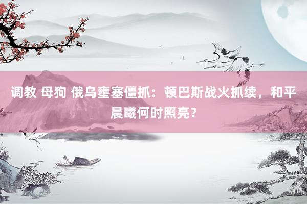 调教 母狗 俄乌壅塞僵抓：顿巴斯战火抓续，和平晨曦何时照亮？