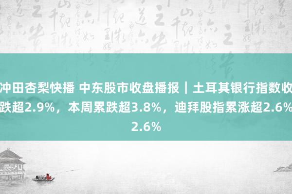 冲田杏梨快播 中东股市收盘播报｜土耳其银行指数收跌超2.9%，本周累跌超3.8%，迪拜股指累涨超2.6%
