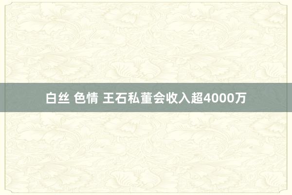 白丝 色情 王石私董会收入超4000万