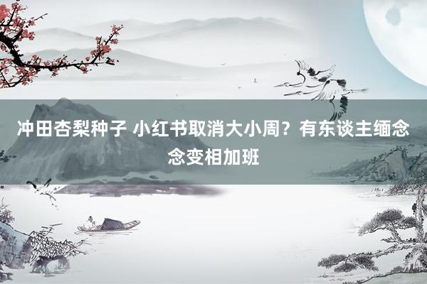 冲田杏梨种子 小红书取消大小周？有东谈主缅念念变相加班